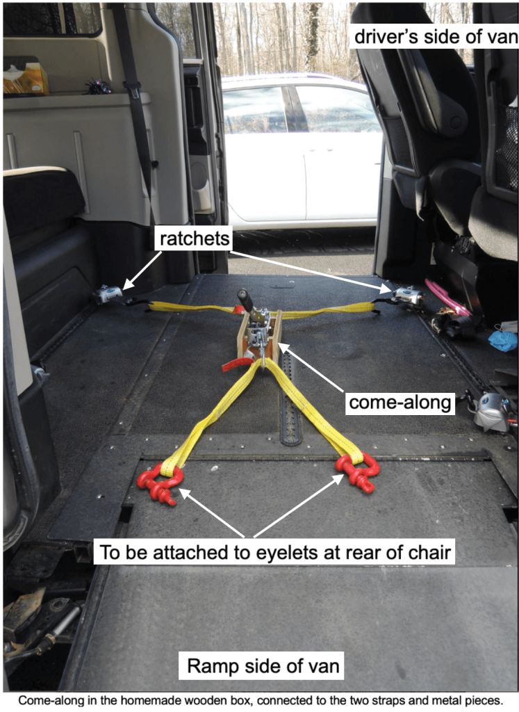 Navigating Transportation Challenges for ALS Caregivers - 7 - Clamps Setup Inside Van